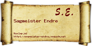Sagmeister Endre névjegykártya