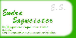 endre sagmeister business card